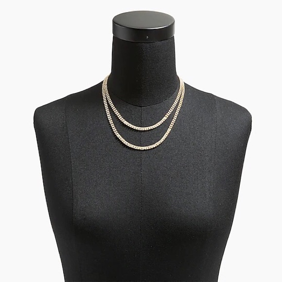 J. Crew Factory Crystal Two Layer Statement Necklace - Picture 4 of 8